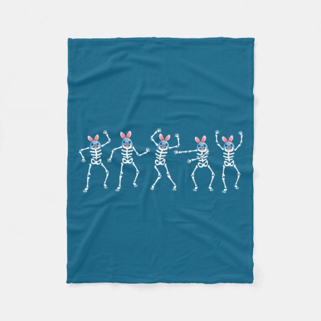 Dancing Skeletons Dansutmaning Delfindesign Fleecefilt (Framsidan)