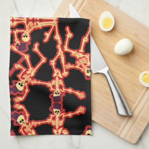 Dancing Skeletons Dish Towel Kökshandduk