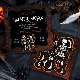 Dancing Skeletons Funny Halloween Party Inbjudningar