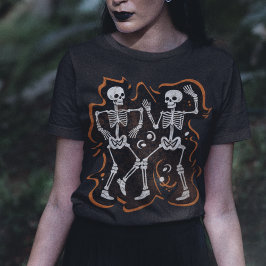 Dancing Skeletons Funny Halloween Party T Shirt