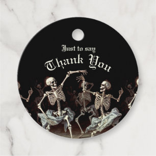 Dancing Skeletons Gothic Bröllop Gåvor Etiketter