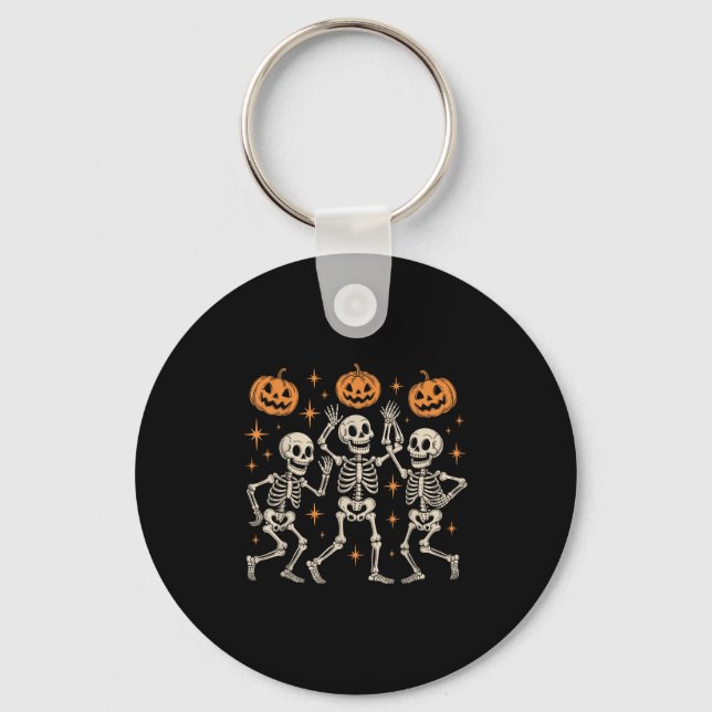 Dancing Skeletons Halloween Dance of Death Macabre Nyckelring (Framsida)