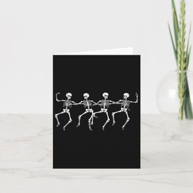 Dancing Skeletons Halloween fest Skeleton Funny Kort (Framsida)