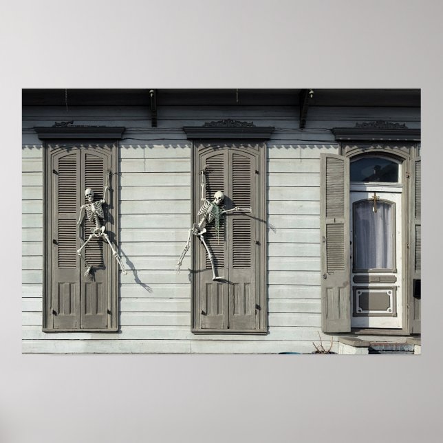 Dancing Skeletons Halloween House Poster (Framsidan)