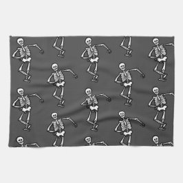 Dancing Skeletons Halloween Kökshandduk