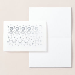 DANCING SKELETONS HALLOWEEN REAL Foil Card Folierat Kort
