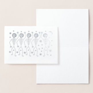 DANCING SKELETONS HALLOWEEN REAL Foil Card Folierat Kort