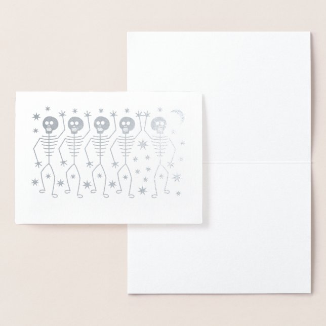DANCING SKELETONS HALLOWEEN REAL Foil Card Folierat Kort (Display)