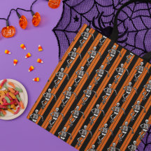Dancing Skeletons Halloween Stripe