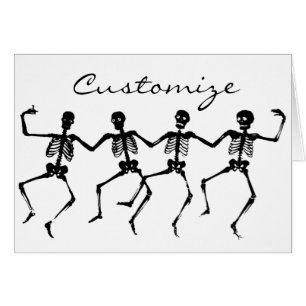 Dancing Skeletons Halloween Thunder_Cove Hälsningskort