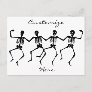 Dancing Skeletons Halloween Thunder_Cove Vykort