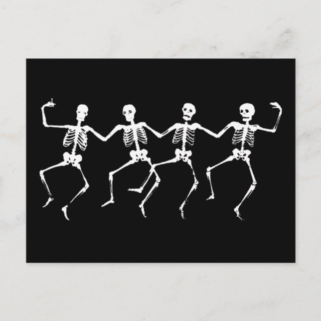 Dancing Skeletons II Vykort (Framsida)