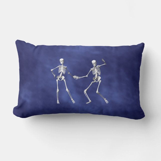 Dancing Skeletons in Lila Dimma Lumbar Pillow Lumbarkudde (Framsida)