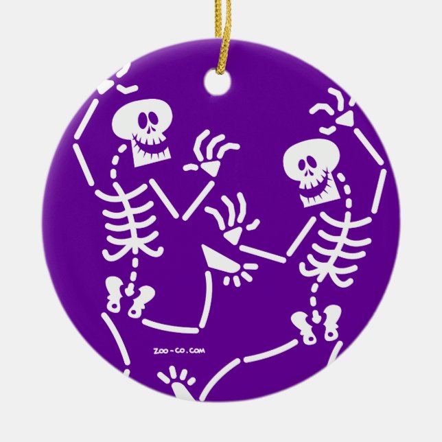 Dancing Skeletons Julgransprydnad Keramik (Framsidan)