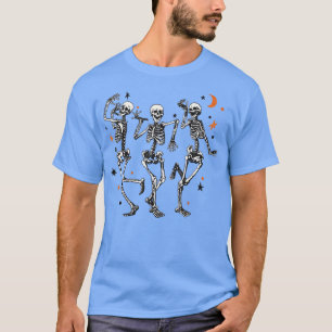 Dancing Skeletons Måne Halloween oktober T Shirt