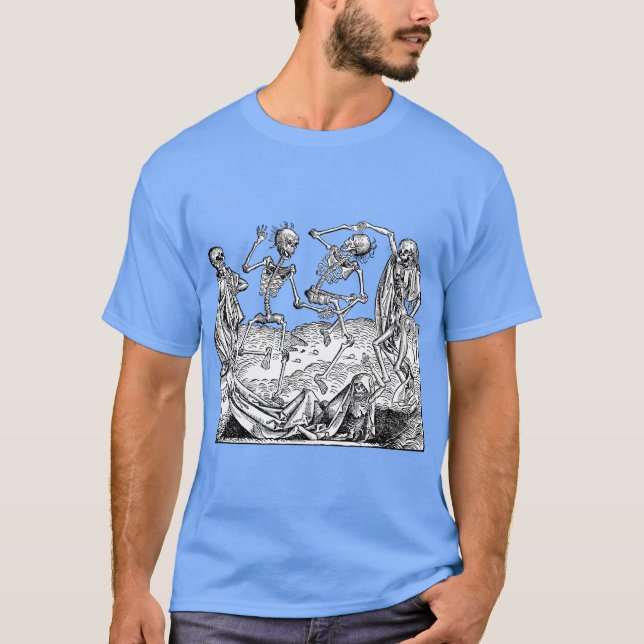 Dancing Skeletons Nürmberg Chronicle T Shirt (Framsida)