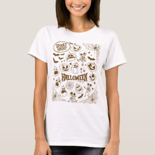 Dancing Skeletons & Pumpkin - Spooky Halloween T Shirt