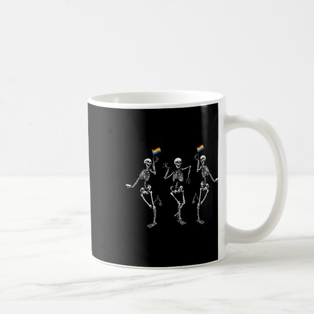 Dancing Skeletons Rainbow Pride Firande Kaffemugg (Höger)