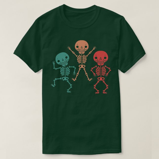 Dancing Skeletons Retro Dancer Funny  T Shirt (Design framsida)