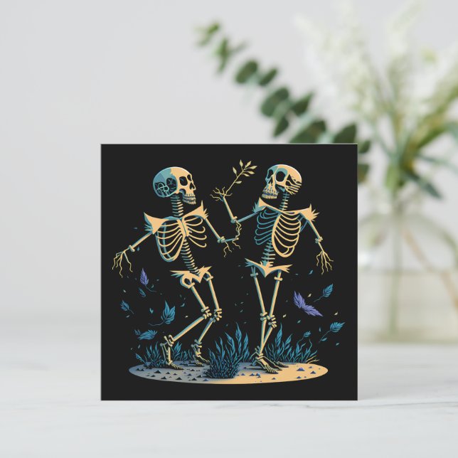 Dancing Skeletons Spooky Classic Black (Stående Fram)