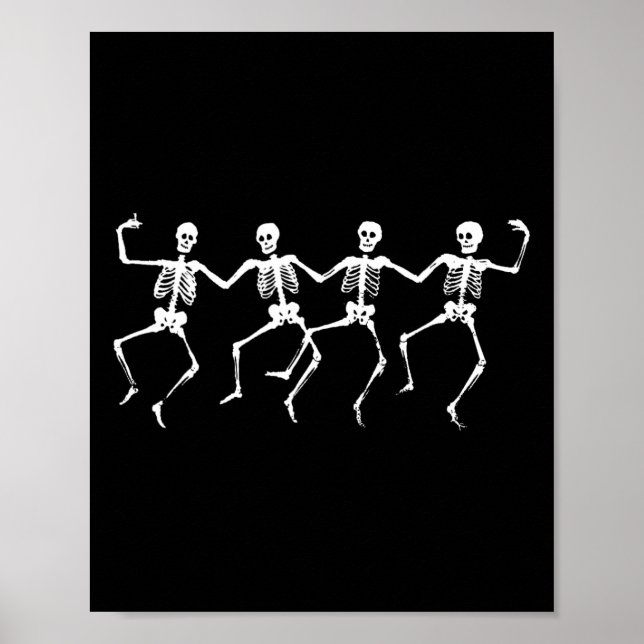 Dancing Skeletons - Spooky Funny Halloween Party G Poster (Framsidan)