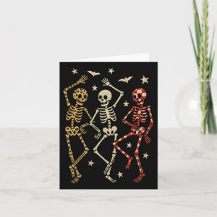Dancing Skeletons Spooky Season Halloween Leopard Kort