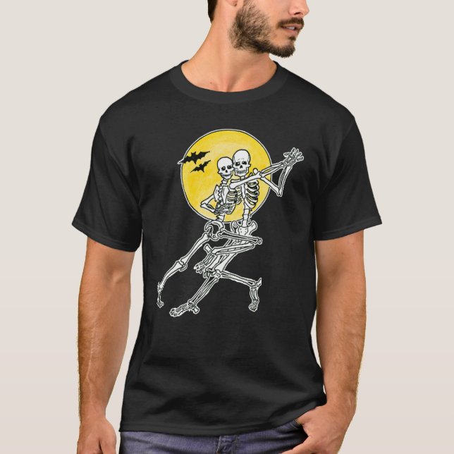 Dancing Skeletons Tshirt Tee Shirt (Framsida)