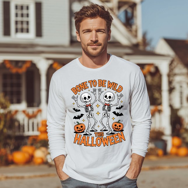 Dancing Skeletons Vild Halloween T Shirt (Skapare uppladdad)