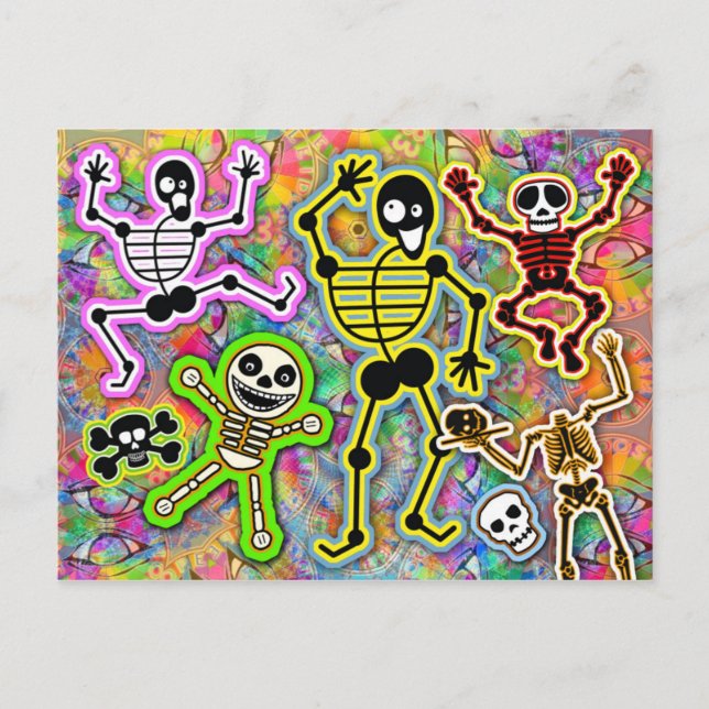 Dancing Skeletons Vykort (Framsida)