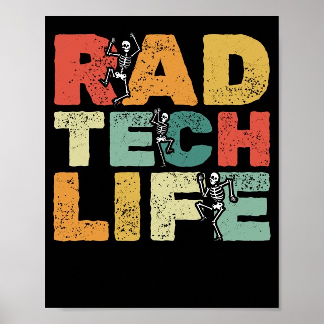 Dancing Skeletons Xray Funny Rad Tech Poster (Framsidan)
