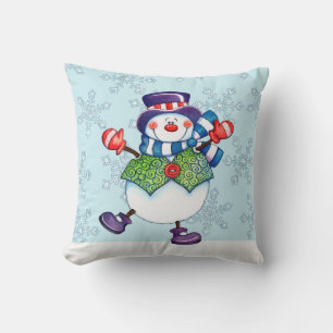 Dancing Snögubbe - Pillow Kudde