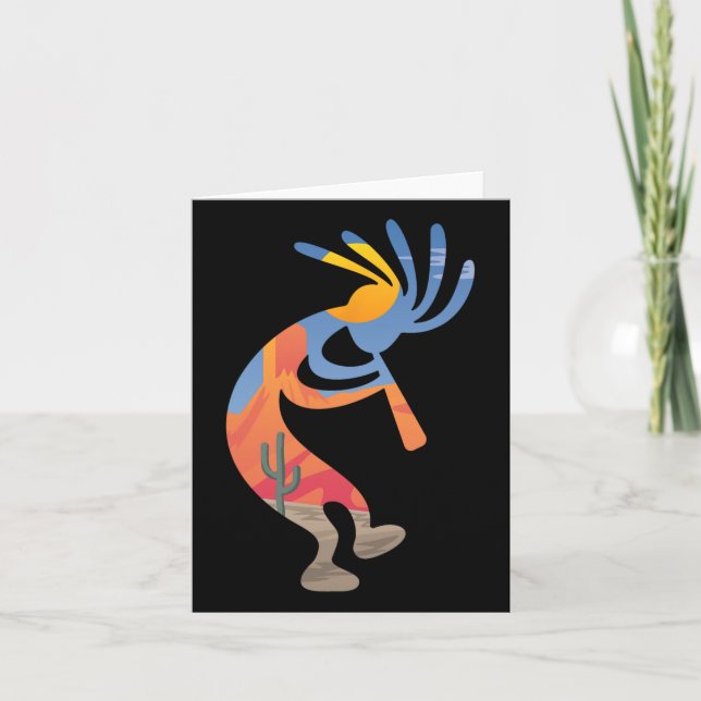 Dancing Southwest Usa Kokopelli Symbol Kort (Framsida)