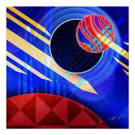 Dancing Spheres Digital Art Perfect Poster