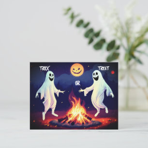 Dancing Spöken Illustration Postcard Vykort