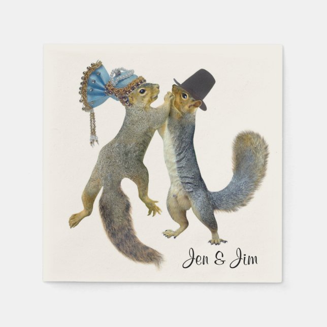 Dancing Squirrels Pappra Napkins Pappersservett (Framsidan)