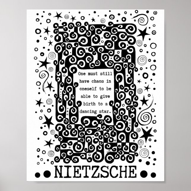 Dancing STAR-citat av Nietzsche Poster (Framsidan)