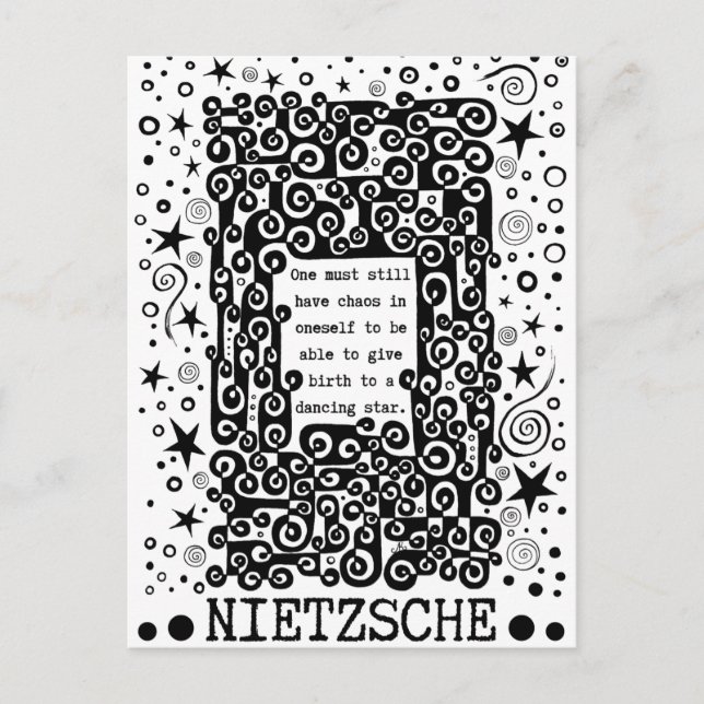 Dancing STAR-citat av Nietzsche Vykort (Framsida)