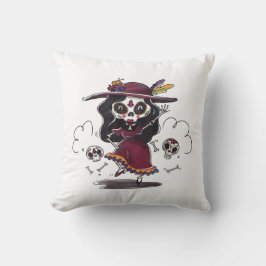Dancing Sugar Skull Kudde