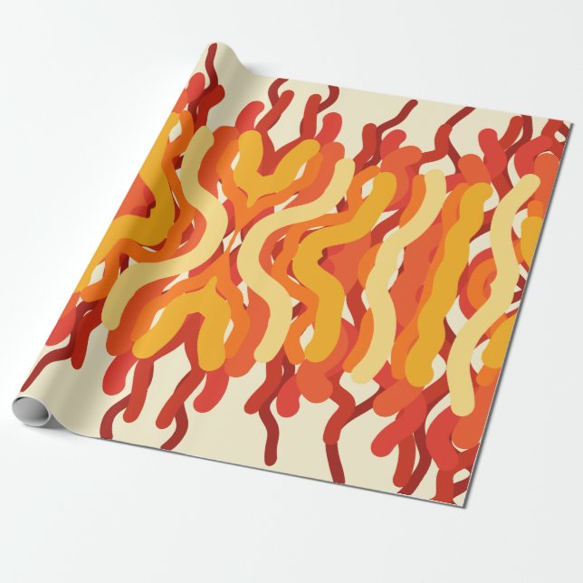 Dancing Sunburst Pop of Färg Abstrakt Art Presentpapper (Utrullad)