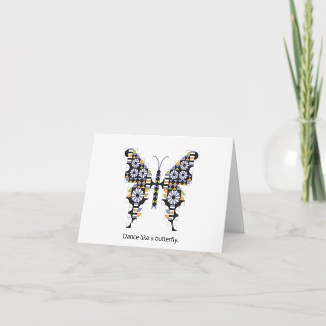 Dancing Swallowtail Butterfly Quilt Mönster Kort (Framsida)
