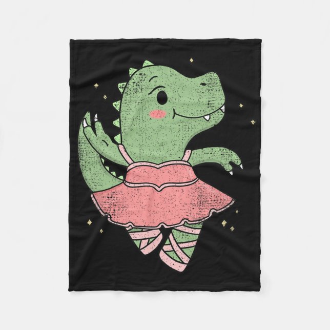 Dancing T-rex Dinosaur Ballerina for Ballet Dancer Fleecefilt (Framsidan)