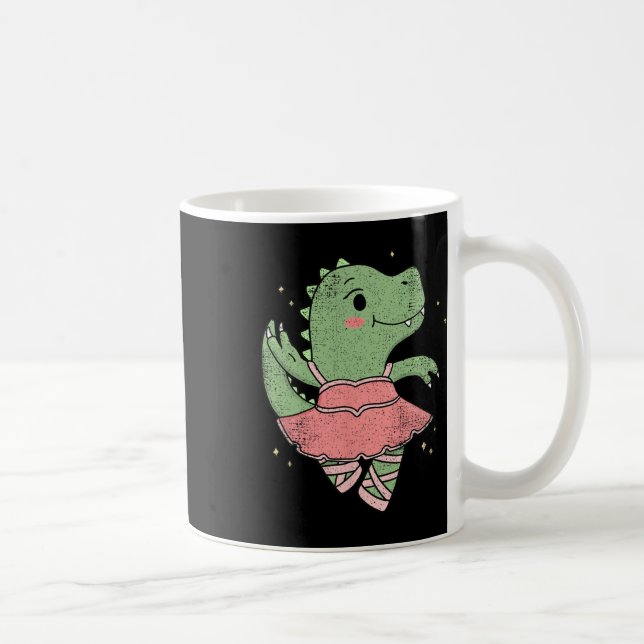Dancing T-rex Dinosaur Llerina For Llet Dancer Vin Kaffemugg (Höger)