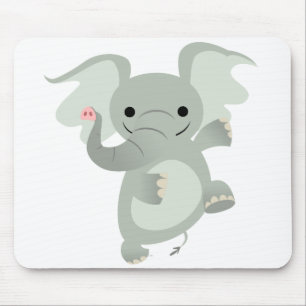 Dancing Tecknad Elephant Mousepad Musmatta