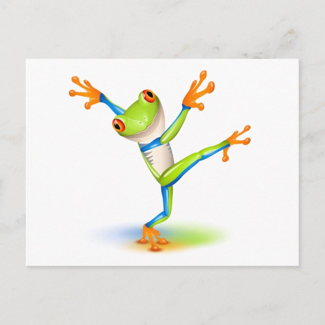 Dancing Träd Frog Vykort (Framsida)