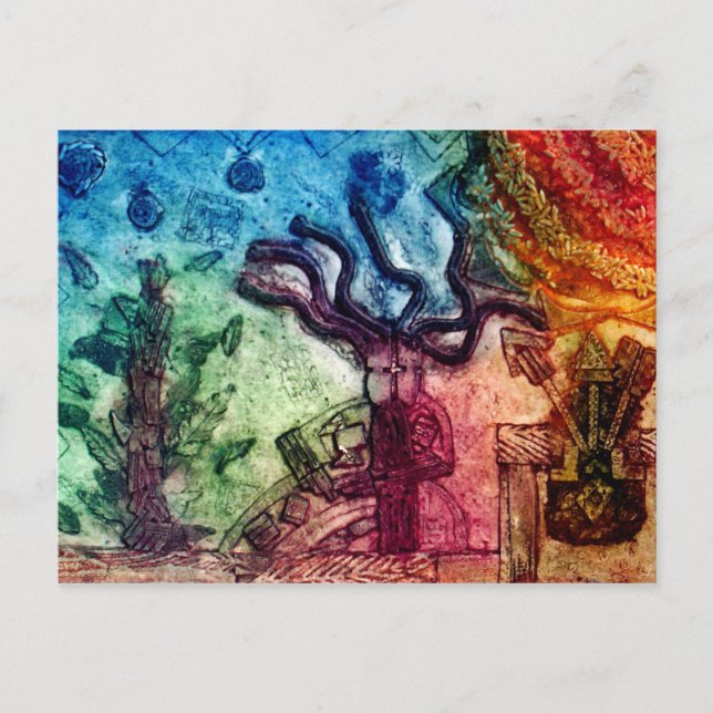 Dancing Tribal Man Vykort (Framsida)