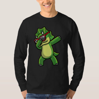 Dancing Triceratops Dinosaur With Sunglasses Dino T Shirt