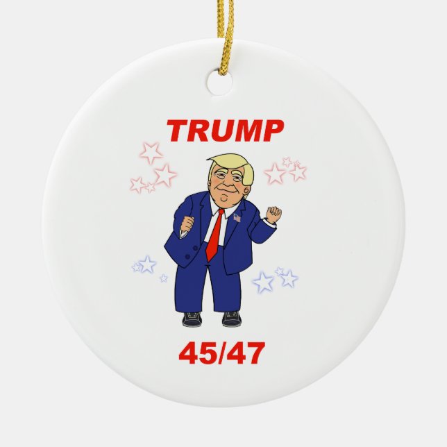 Dancing Trump Design - 45/47 Julgransprydnad Keramik (Framsidan)