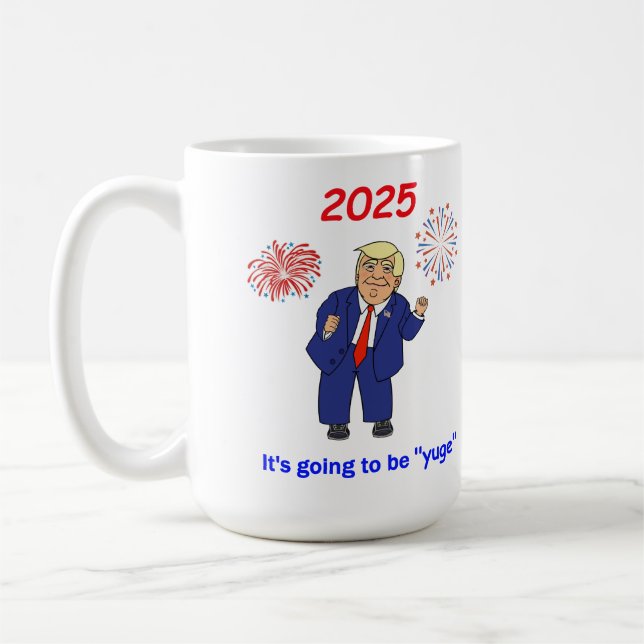 Dancing Trump Design - "Yuge" Kaffemugg (Vänster)