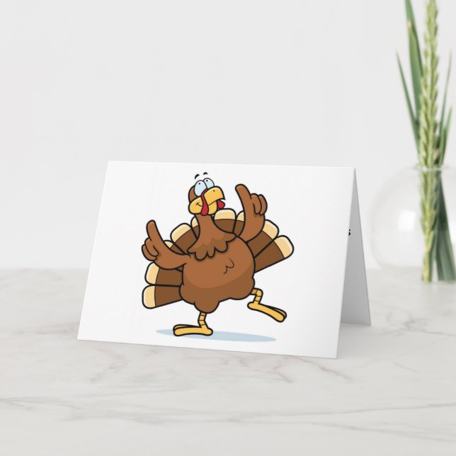 *DANCING TURKEY* LYCKLIG DET ÄR "DIN BIRTHDAY" KORT (Framsida)