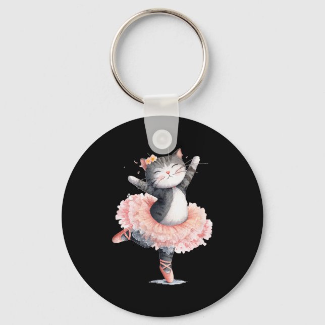 Dancing Tutu Cat Costume For Cats Lovers  Nyckelring (Framsida)